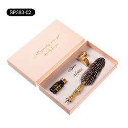 Feather Pen Set Black With Dots