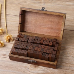 70pcs Letter Wooden Stamps