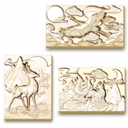 3D Seals ( deer ,fox ,crane)