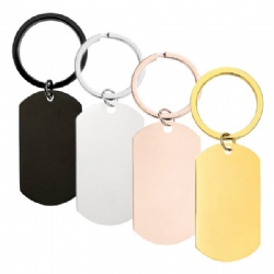 Blank Metal Keychain Tag Pendant Blank Rectangle Keychain