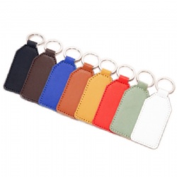 Rectanle Blank PU Leather Keychain