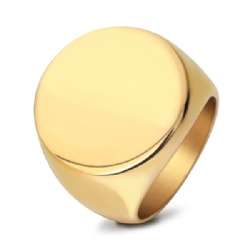 Round signet ring stainless steel