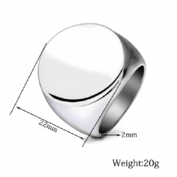 Round signet ring stainless steel