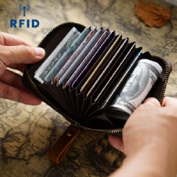 Crazy Horse Leather RFID Card Holder