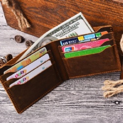 Genuine Leather Wallet with 6 Card Slot - 6 color