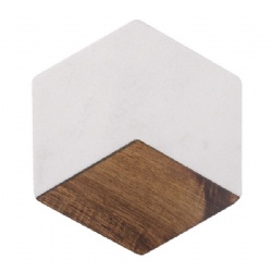 Marble and Wood Coasters- white/black