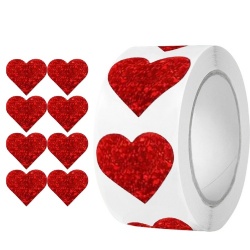 500pcs/Roll Heart Sticker