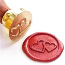 Double Heart Wax Seal Stamp